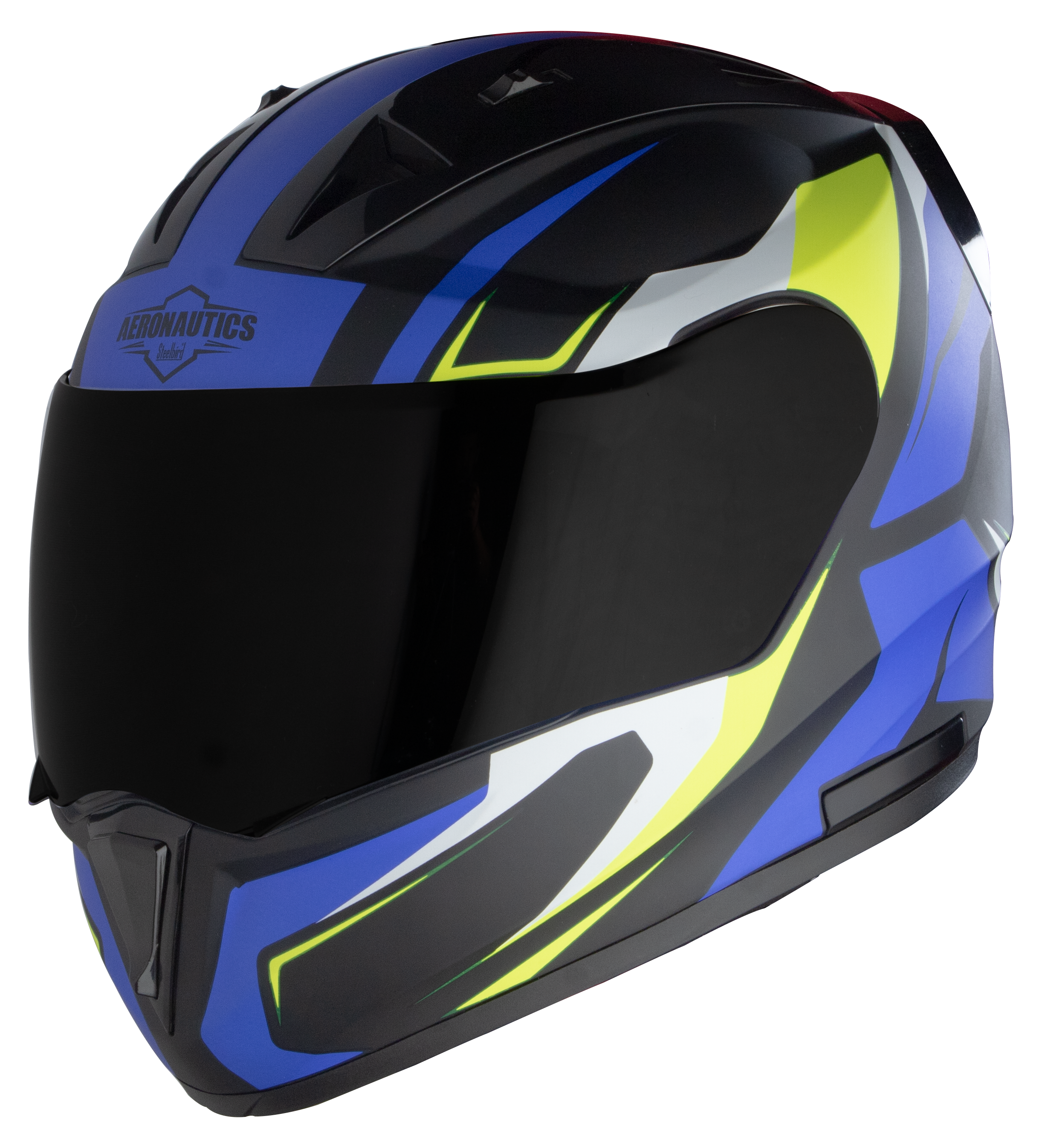 SA-1 Aviate Mat Black With Blue (Fitted With Clear Visor Extra Smoke Visor Free)